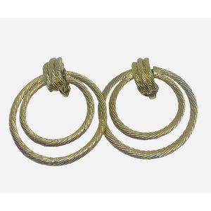 Sarah Coventry Clip on Gold Door Knocker Clip on Earrings eighties